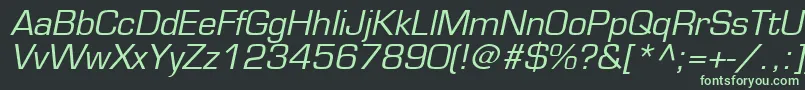 EuromodeItalic Font – Green Fonts on Black Background