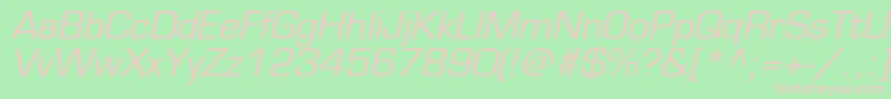 フォントEuromodeItalic – 緑の背景にピンクのフォント