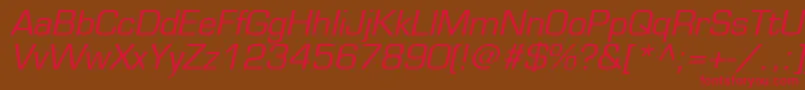 EuromodeItalic Font – Red Fonts on Brown Background