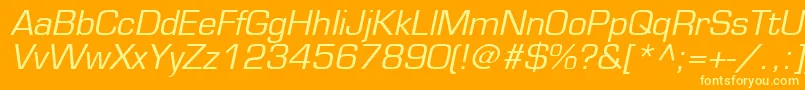 EuromodeItalic Font – Yellow Fonts on Orange Background