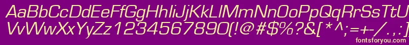 EuromodeItalic Font – Yellow Fonts on Purple Background