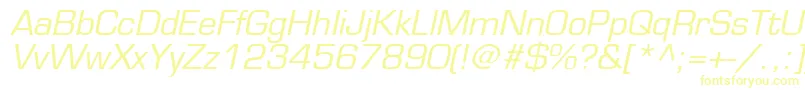 EuromodeItalic Font – Yellow Fonts on White Background