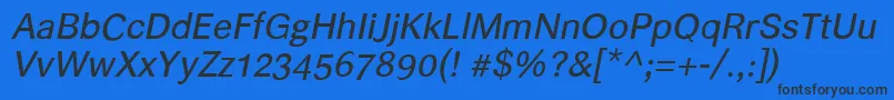 Helvariitalic Font – Black Fonts on Blue Background
