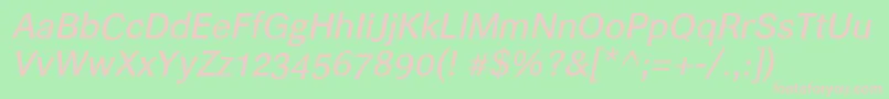 Helvariitalic Font – Pink Fonts on Green Background