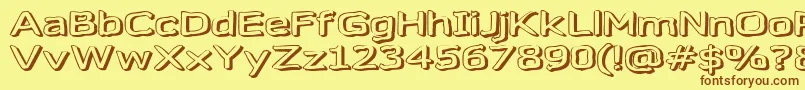 Gazzarel Font – Brown Fonts on Yellow Background