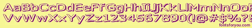 Gazzarel Font – Purple Fonts on Yellow Background