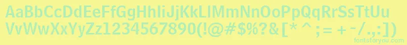BellCentennialLtNameandnumber Font – Green Fonts on Yellow Background