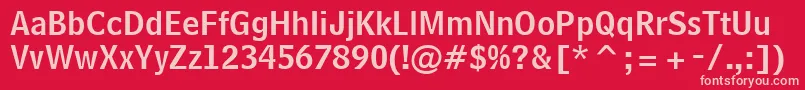 フォントBellCentennialLtNameandnumber – 赤い背景にピンクのフォント