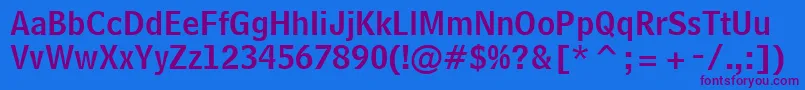 Czcionka BellCentennialLtNameandnumber – fioletowe czcionki na niebieskim tle