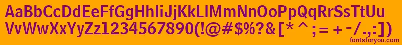 BellCentennialLtNameandnumber Font – Purple Fonts on Orange Background