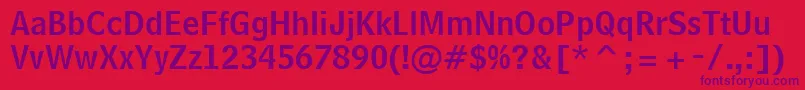 Fonte BellCentennialLtNameandnumber – fontes roxas em um fundo vermelho