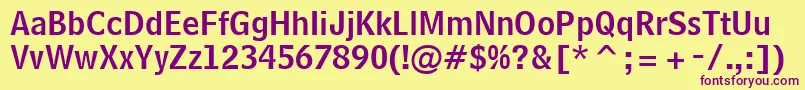 BellCentennialLtNameandnumber Font – Purple Fonts on Yellow Background