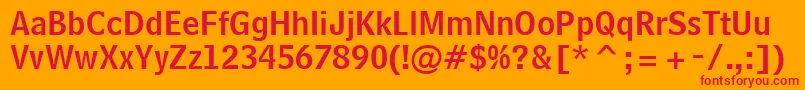 フォントBellCentennialLtNameandnumber – オレンジの背景に赤い文字