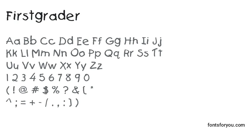 A fonte Firstgrader – alfabeto, números, caracteres especiais