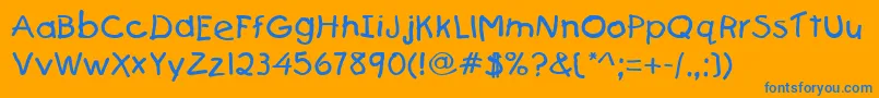 Firstgrader Font – Blue Fonts on Orange Background