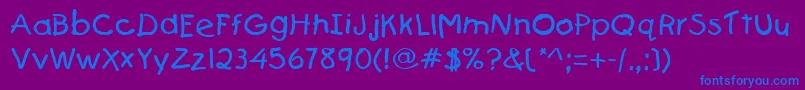 Firstgrader Font – Blue Fonts on Purple Background