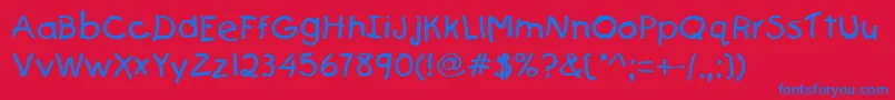 Firstgrader Font – Blue Fonts on Red Background