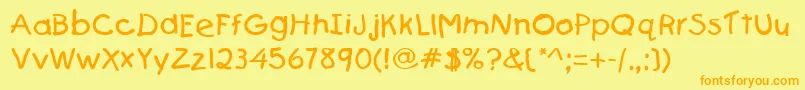 Firstgrader Font – Orange Fonts on Yellow Background