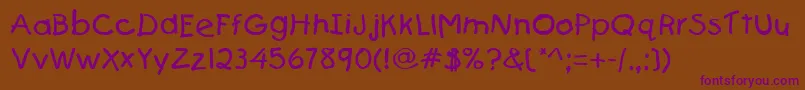 Firstgrader Font – Purple Fonts on Brown Background