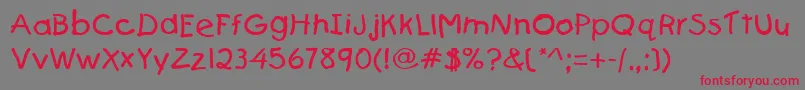 Firstgrader Font – Red Fonts on Gray Background