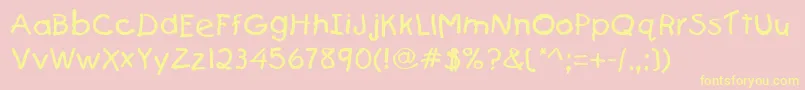 Firstgrader Font – Yellow Fonts on Pink Background