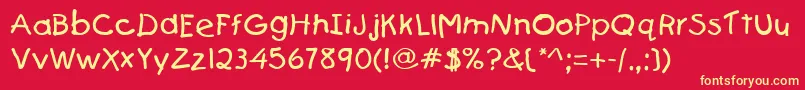 Firstgrader Font – Yellow Fonts on Red Background