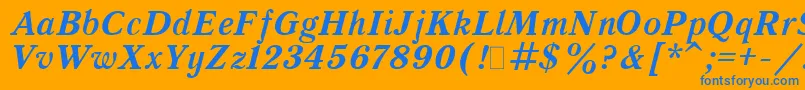 QuantAntiquaBoldItalic.001.001 Font – Blue Fonts on Orange Background