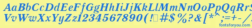 QuantAntiquaBoldItalic.001.001 Font – Blue Fonts on Yellow Background