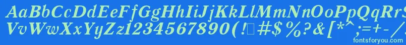 QuantAntiquaBoldItalic.001.001 Font – Green Fonts on Blue Background