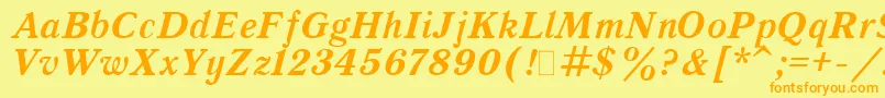 QuantAntiquaBoldItalic.001.001 Font – Orange Fonts on Yellow Background