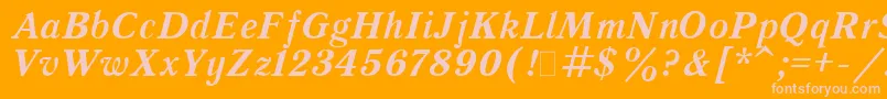 QuantAntiquaBoldItalic.001.001 Font – Pink Fonts on Orange Background