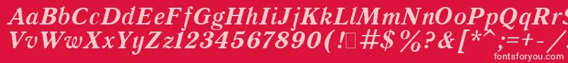 Czcionka QuantAntiquaBoldItalic.001.001 – różowe czcionki na czerwonym tle