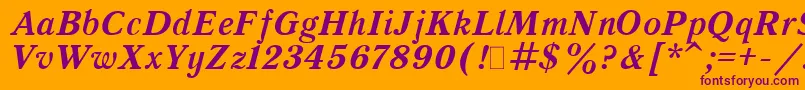 QuantAntiquaBoldItalic.001.001 Font – Purple Fonts on Orange Background