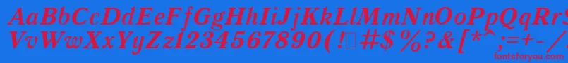 QuantAntiquaBoldItalic.001.001 Font – Red Fonts on Blue Background