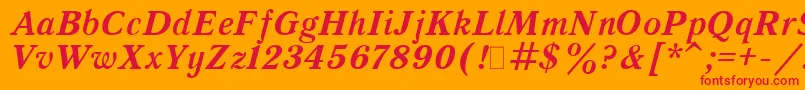 QuantAntiquaBoldItalic.001.001 Font – Red Fonts on Orange Background