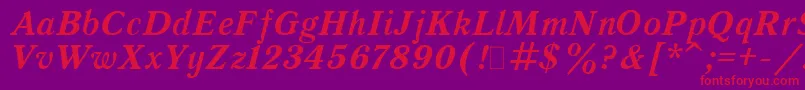 Czcionka QuantAntiquaBoldItalic.001.001 – czerwone czcionki na fioletowym tle