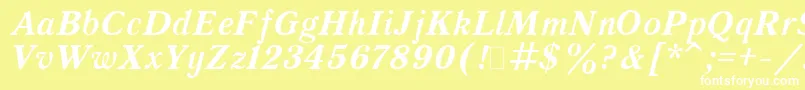 QuantAntiquaBoldItalic.001.001 Font – White Fonts on Yellow Background