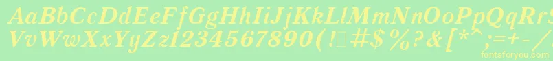 QuantAntiquaBoldItalic.001.001 Font – Yellow Fonts on Green Background