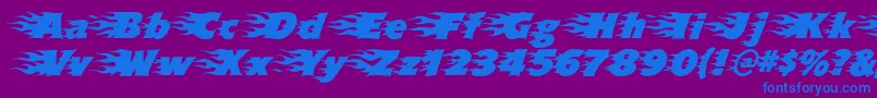 Blazed Font – Blue Fonts on Purple Background