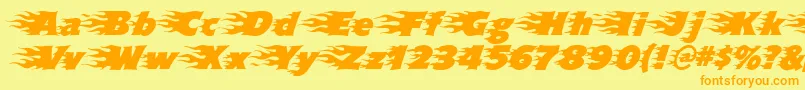 Blazed Font – Orange Fonts on Yellow Background