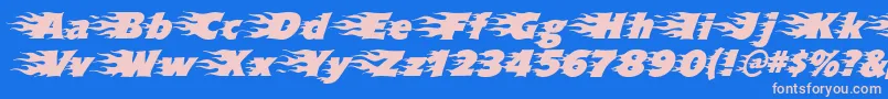 Blazed Font – Pink Fonts on Blue Background