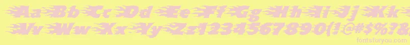 Fonte Blazed – fontes rosa em um fundo amarelo