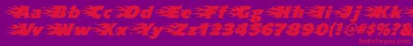 Blazed Font – Red Fonts on Purple Background