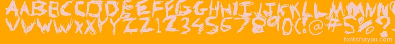 KnivesAndPens-Schriftart – Rosa Schriften auf orangefarbenem Hintergrund