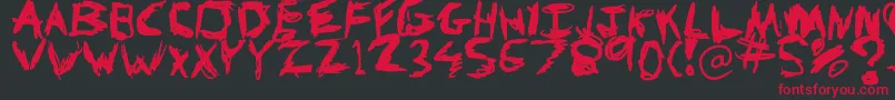 フォントKnivesAndPens – 黒い背景に赤い文字