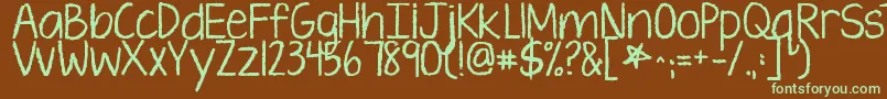 Kgtenthousandreasonsalt Font – Green Fonts on Brown Background