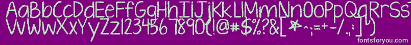 Kgtenthousandreasonsalt Font – Green Fonts on Purple Background