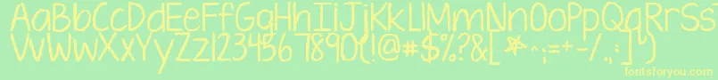 Kgtenthousandreasonsalt Font – Yellow Fonts on Green Background