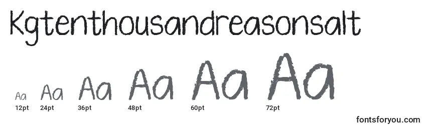 Размеры шрифта Kgtenthousandreasonsalt