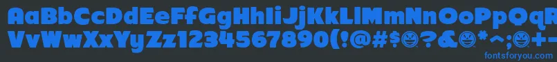 Arb218NbFinishedFreewareAt Font – Blue Fonts on Black Background
